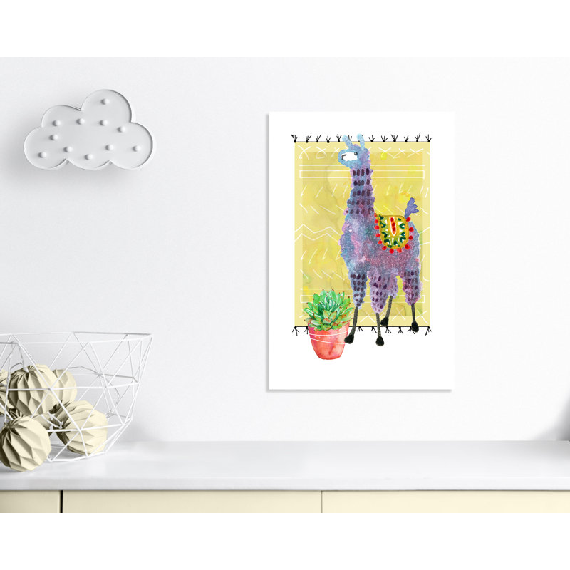 « jolie llama ii », art sur toile, H 36 po x l 24 po x P 1,5 po, Toile