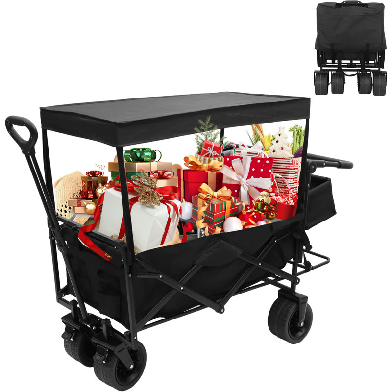 Chariot utilitaire pliable avec capacité de 440 lb, roues tout-terrain pour les aventures en plein air