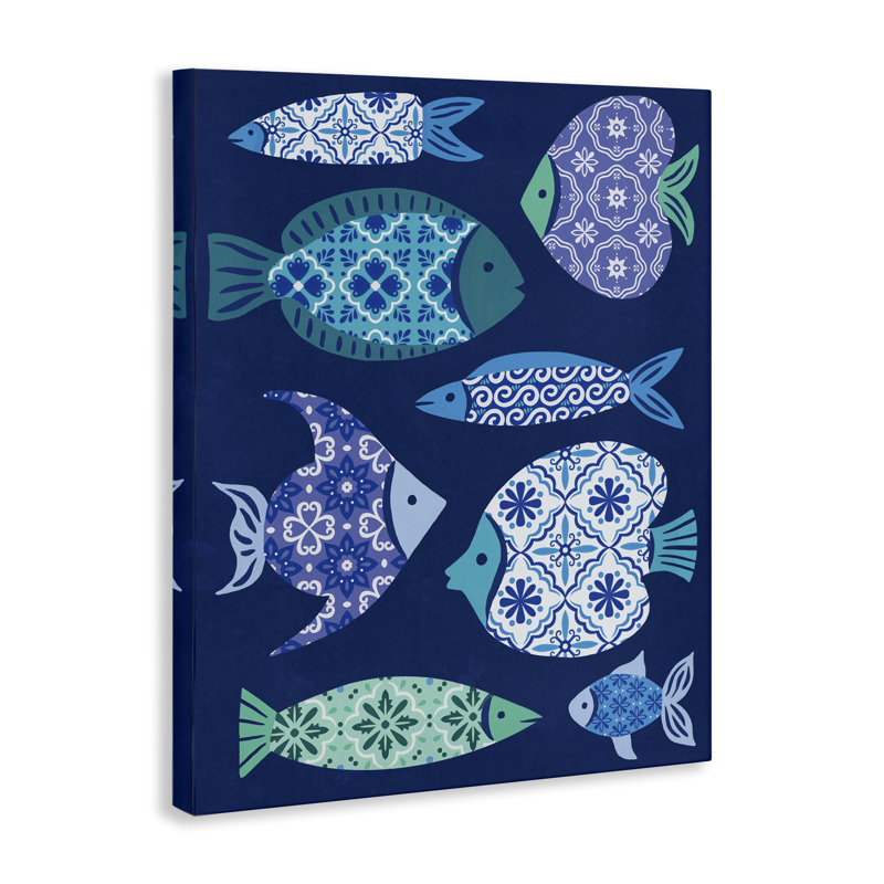 Art méditerranéen sur toile, "Tiles méditerranéennes" par Deborah Curiel, H 48 po x l 36 po