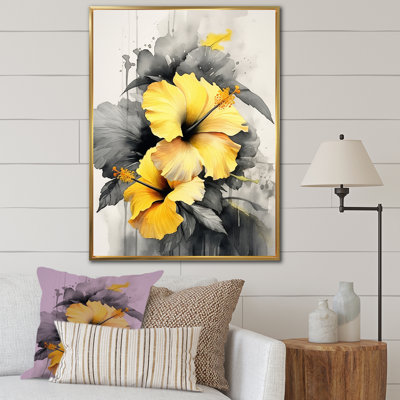 " Yellow And Grey Hibiscus Serenade "