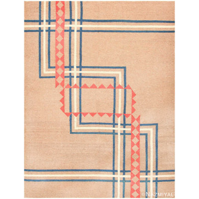 Tapis kilim vintage rétro tissé à plat Art Deco