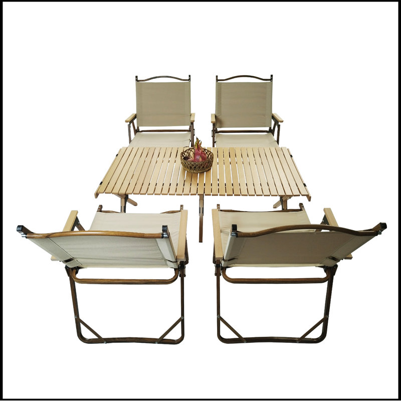 Multi-Function Foldable and Portable Dining Set, 1 Dining Table & 4  Folding Chairs
