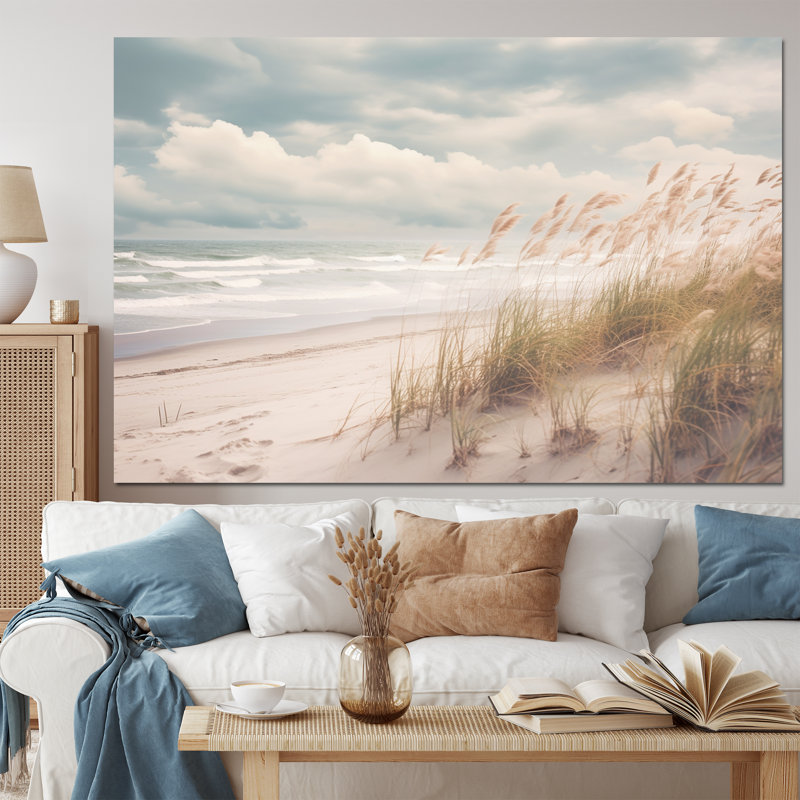 «Beach Grass Landscape IV - Coastal Beach», art mural encadré