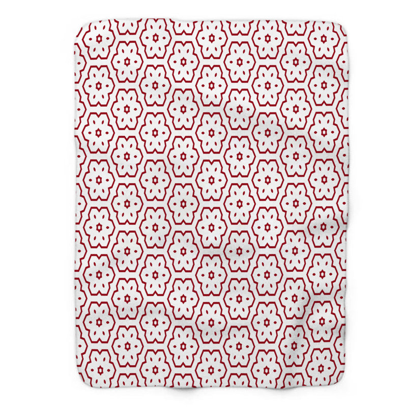 Ruby Pattern - 1 Piece Premium Sherpa Blanket 0216, 50" W x 60" L