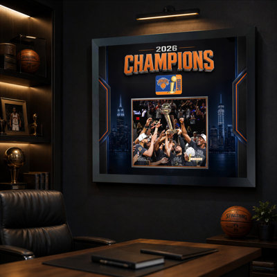 «New York Knicks Team Trophy», encadrement noir, cadre photo noir encadré