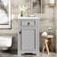Meuble-lavabo de 20 pouces avec lavabo en céramique, porte à fermeture en douceur et tablette moderne pour petite modernité-1084385780