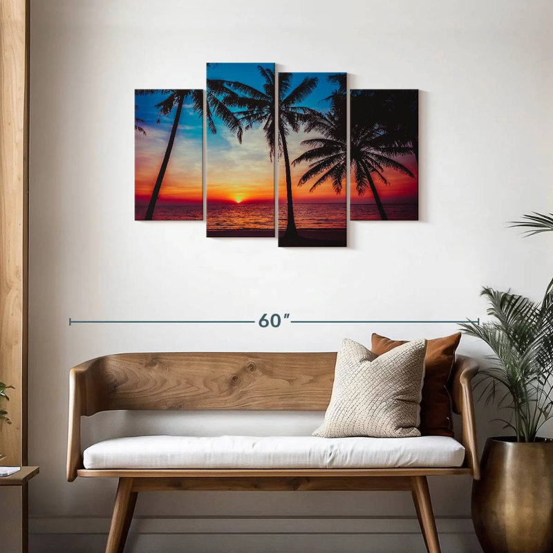 Gillard, coucher de soleil tropical Gillard, H 27 po x l 43 po