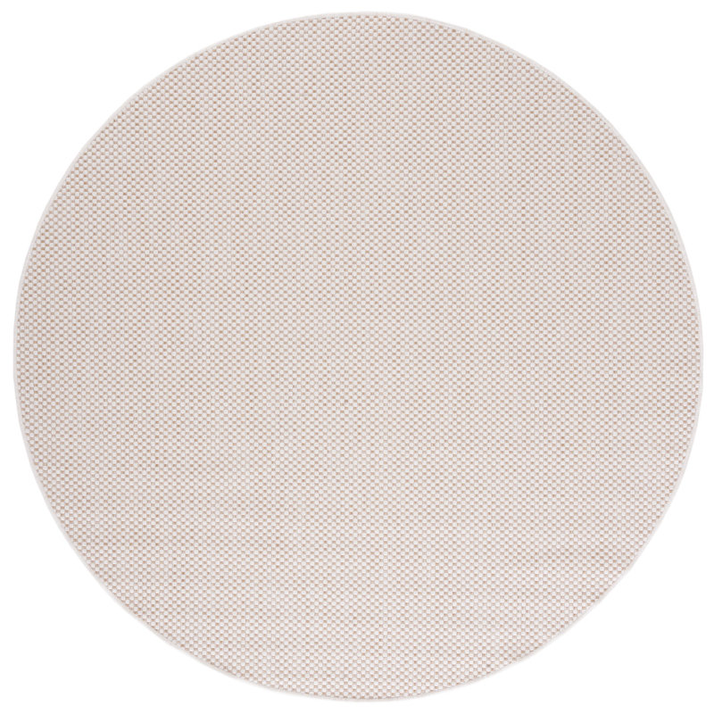 Tapis intérieur / extérieur ivoire Michaelis, Rond 6 pi 7 po