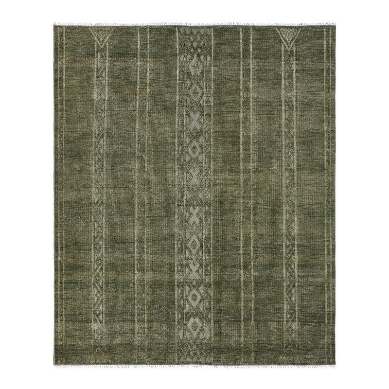 Jaipur Living Achala TAP03 Handknot Striped Green Runner (3'X10')