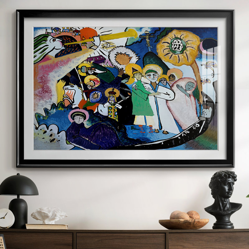 «All Saints I-Wassily Kandinsky», toile tendue avec châssis, galerie, 1970, 26,5 x 36,5, Impression encadrée, Black