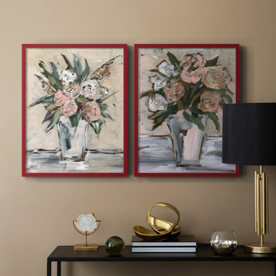 Neutral & Peach Arrangement I-Premium Framed Print -Ready to Hang - No Nails Required - No Nails Required