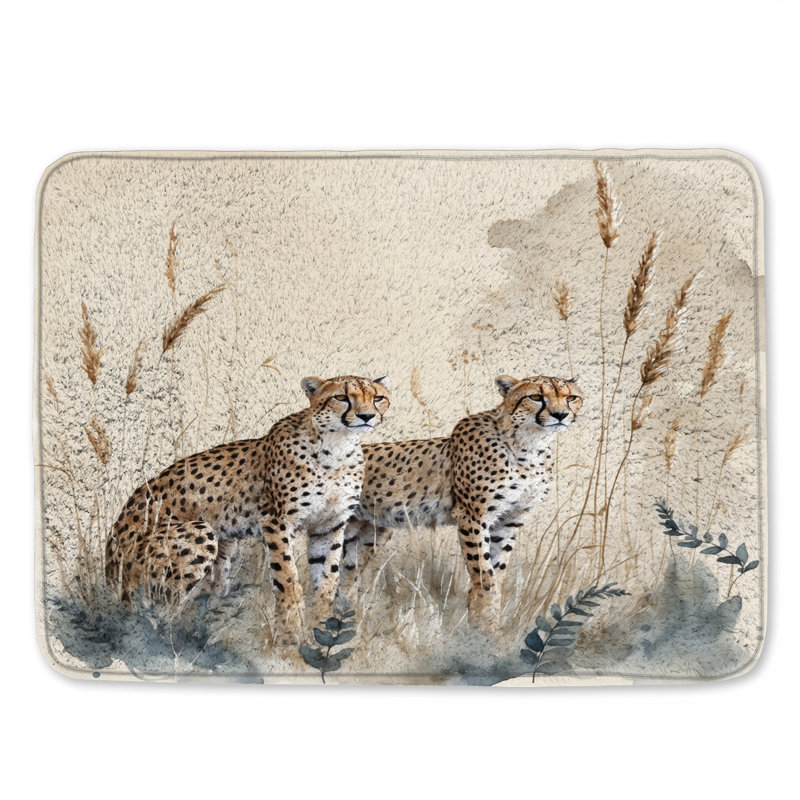 Tapis de bain Cheetahs In Grass, L 24 po x L 17 po