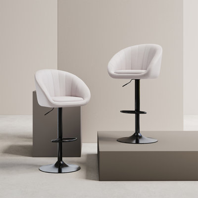 Swivel Upholstered Adjustable Height Bar Stool