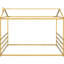 Lit plateforme en métal doré, grand lit - forme de centre de lit confortable et stable