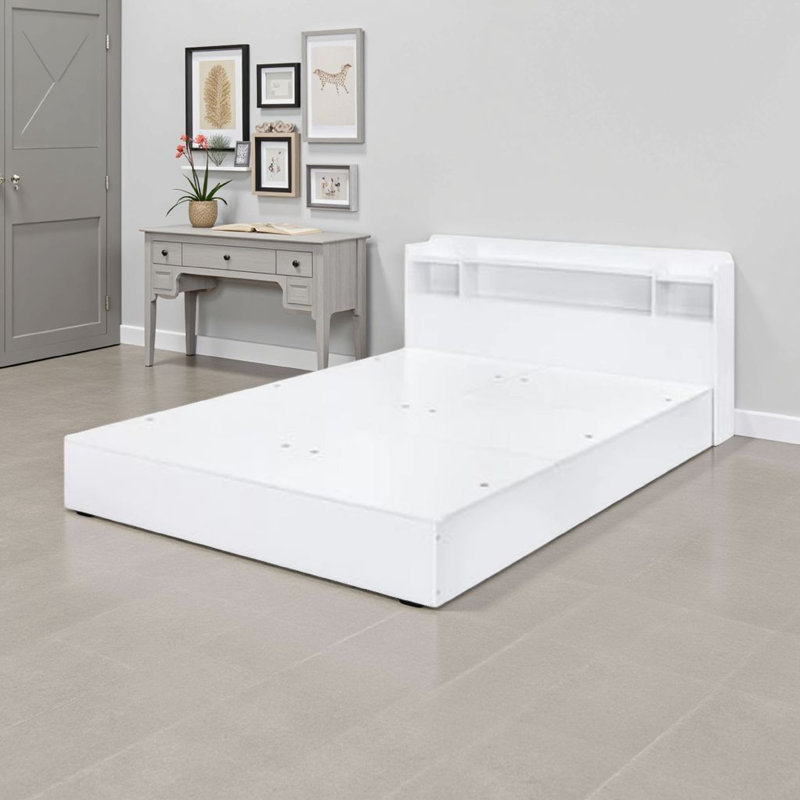 Grand lit plateforme avec rangement