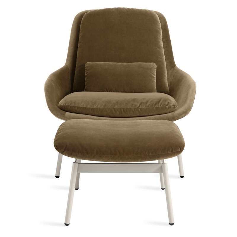 Field Lounge Chair, Moss Velvet Polyester Blend
