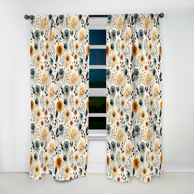Motif bohème Botanical Nomad - rideau en velours bohémien - obscurcissant - 1 panneau, L 52 po x L 90 po