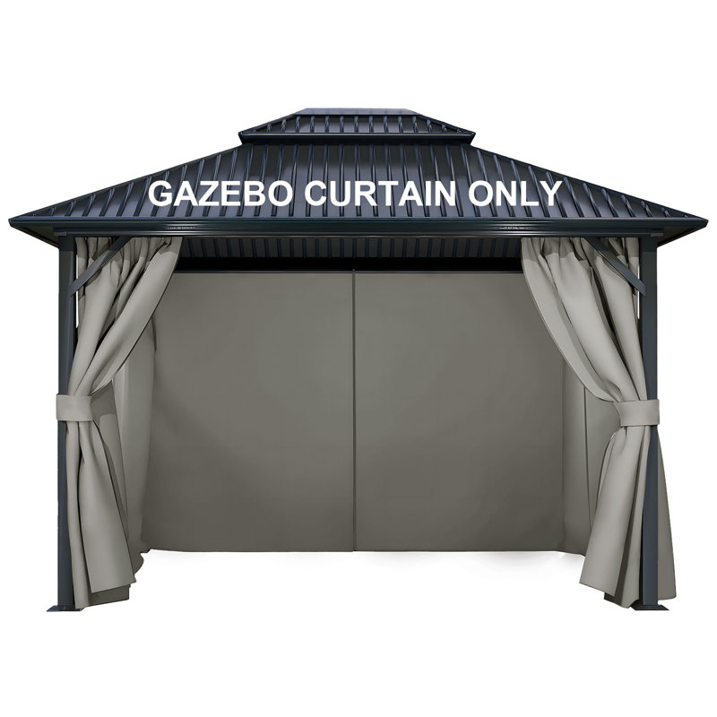 Gazebo Replacement Privacy Curtain, 4m x 3m, Grey