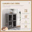 Maison pour chat sur roulettes, cage pour chat Catio Villa pour chats d'intérieur avec poteaux à griffer, condo, porte à rabat, coussin