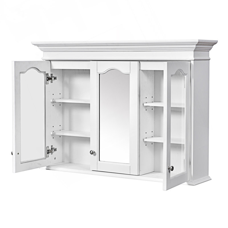 Armoire à pharmacie avec miroir, armoire de rangement de salle de bain avec porte miroir et tablettes, armoire d'appoint