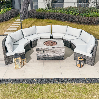 Ensemble de conversation modulaire avec coussins 8 personnes Payten
