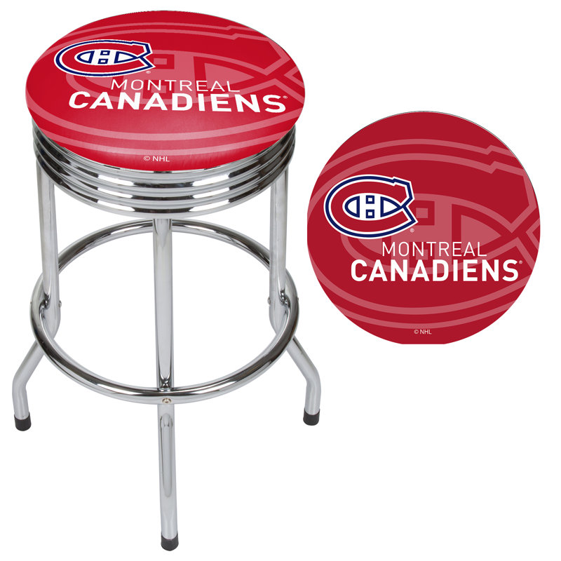 Tabouret de bar pivotant 28,5 po NHL, Chrome, Montreal Canadiens