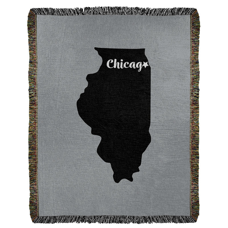 Jeté en coton tissé Chicago Sports, l 50 po x L 60 po, Gris
