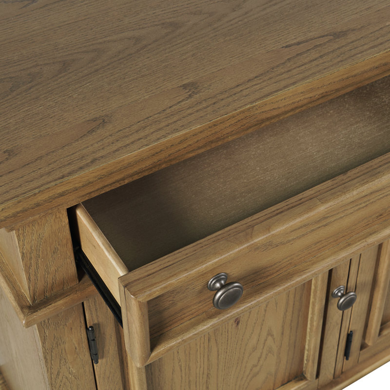 Armoire de rangement transitionnelle moderne à trois portes 60 po Ahner - Brun clair, Marron clair