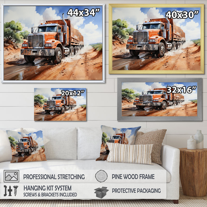 Dump Tractor In The Desert I, Cadre photo noir, H 24 po x l 32 po x P 1 po