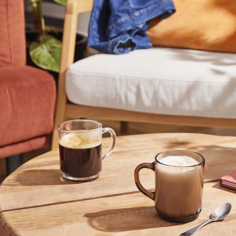 Tasse à café en verre trempé, Sépia