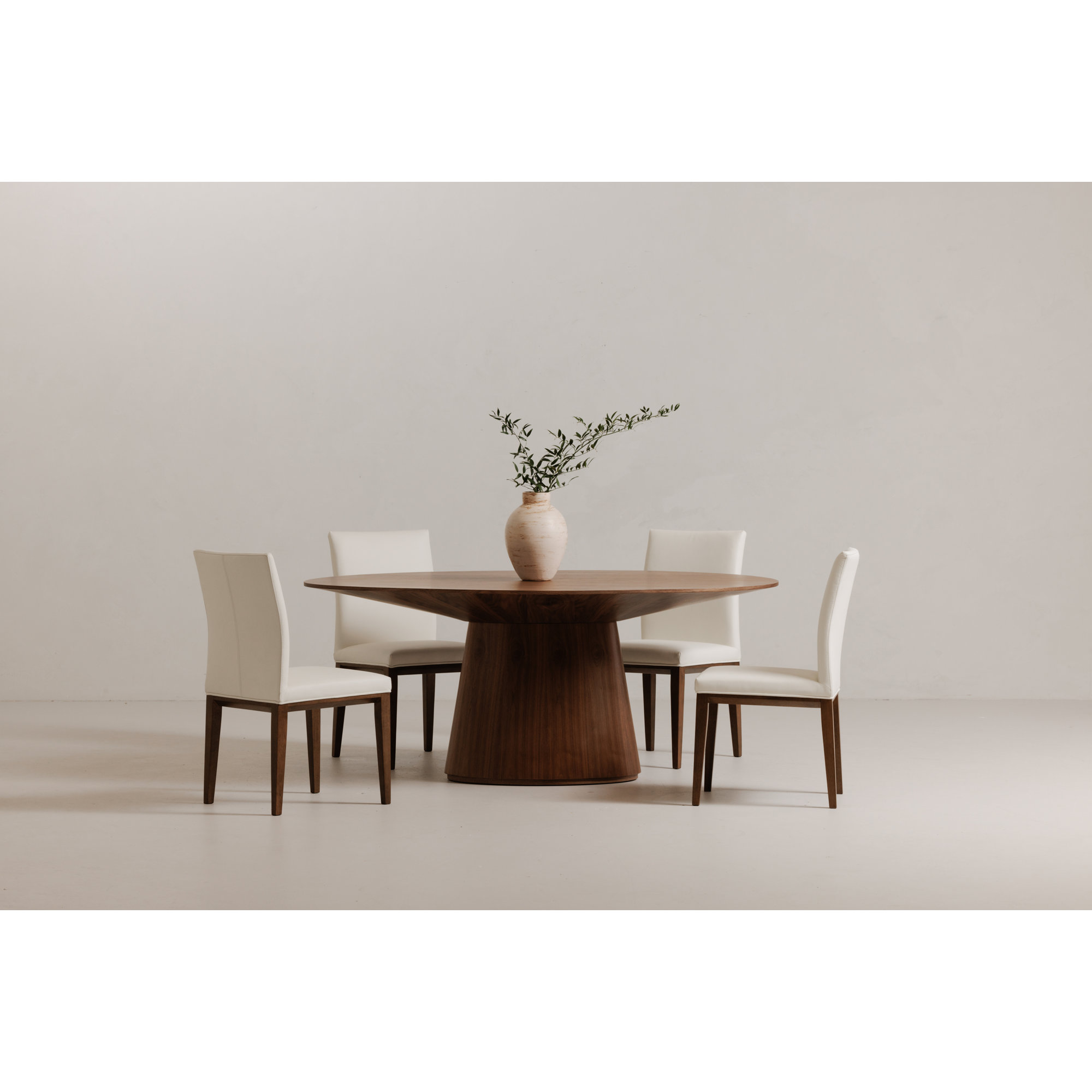 Royale Round Pedestal Dining Table , Walnut, 29.5" H x 43" W x 71" L