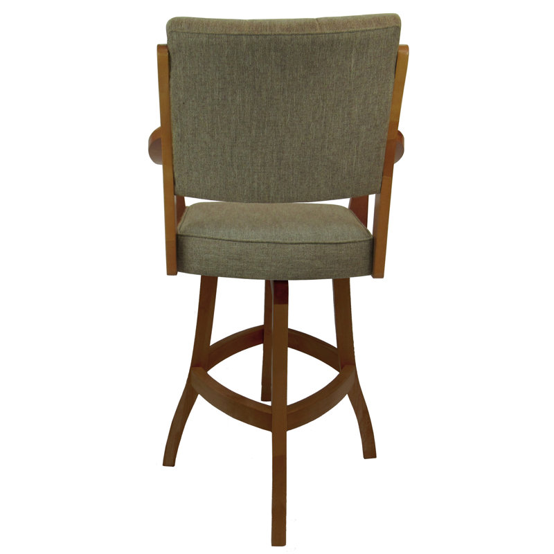 Haroldene Solid Wood Extra Tall Stool - Basin Beige - Natural, Honey, Bar Stool (30'' Seat Height)