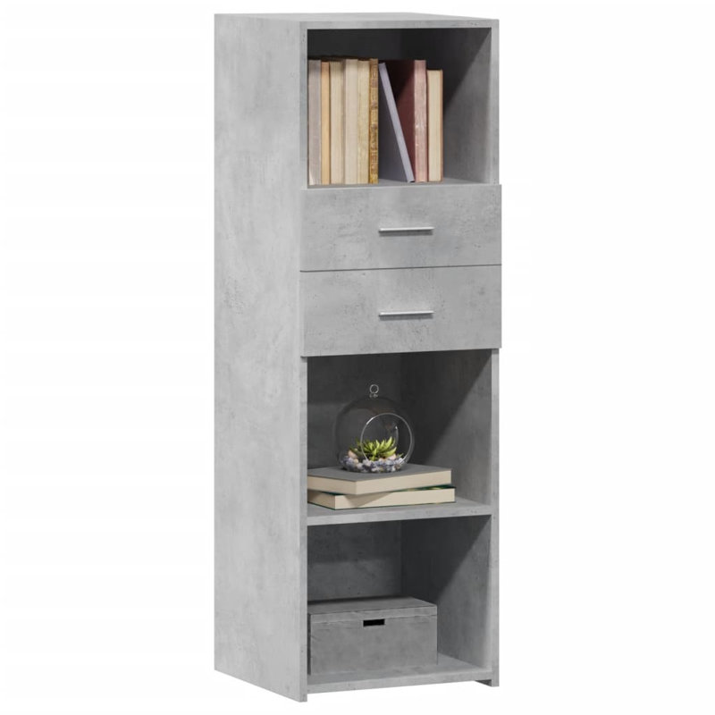 Borough Wharf Highboard Engineered Wood, Concrete Grey, 48.8" H x 15.7" W x 16.7" D