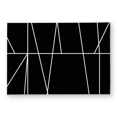 White Stripes on Black Background Door Mat - Home Decor