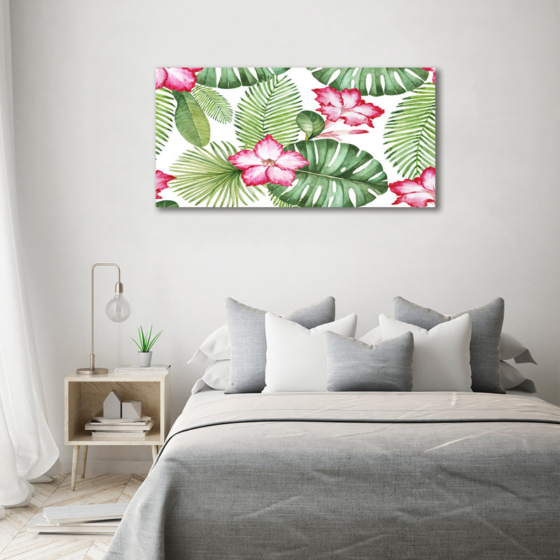 Tropical Flowers - Print, Canvas, 70cm H x 140cm W x 2cm D