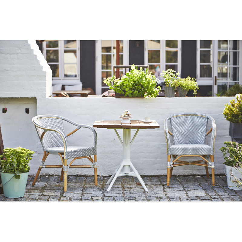 Fauteuil bistro Madeleine, Gris / Pois blancs
