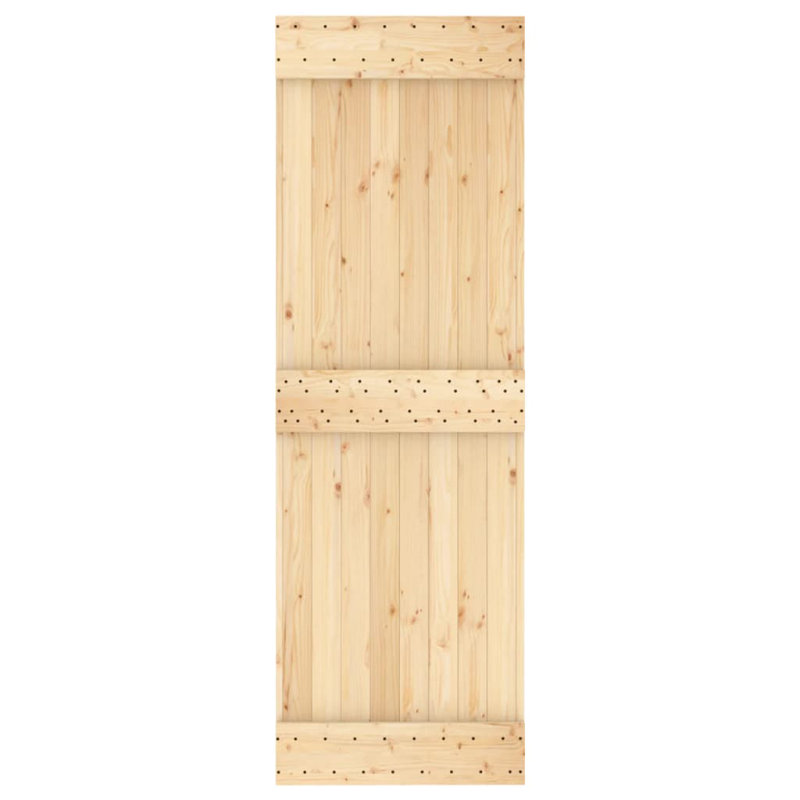 Porte de grange coulissante en bois de pin massif vidaXL NARVik, sans trousse de quincaillerie, 27,6 po x 82,7 po
