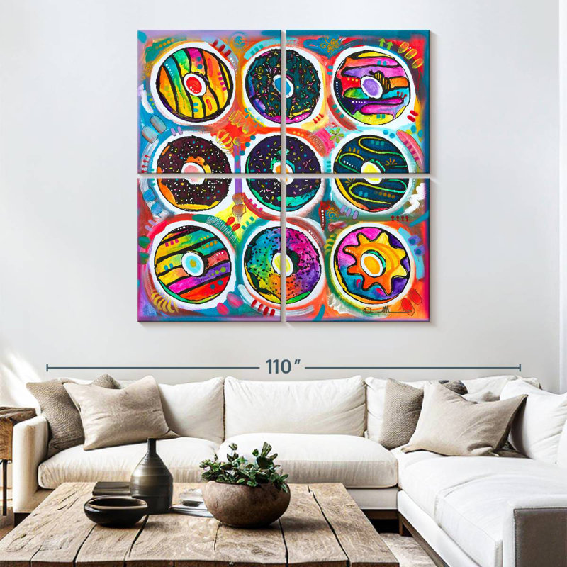 Yarlin Doughnuts Patterns, 74" H x 74" W