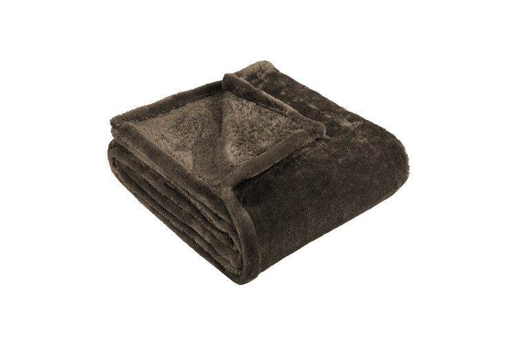 Geoff Solid Reversible All-Season Plush Fleece Blanket