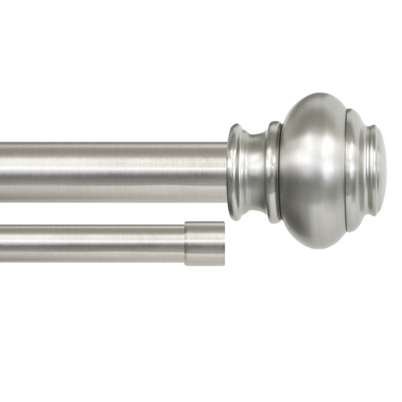 Tringle à rideaux double réglable en acier Cristyl, Nickel brossé plaqué