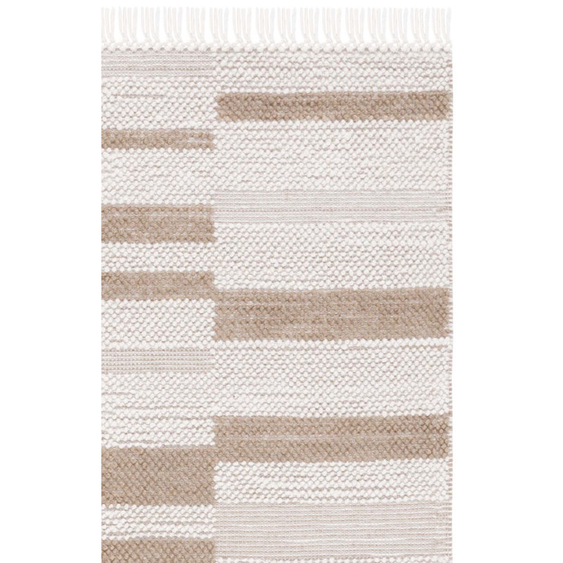 Charvik Machine Made Area Rug in Ivory/Light Brown, Square 6'