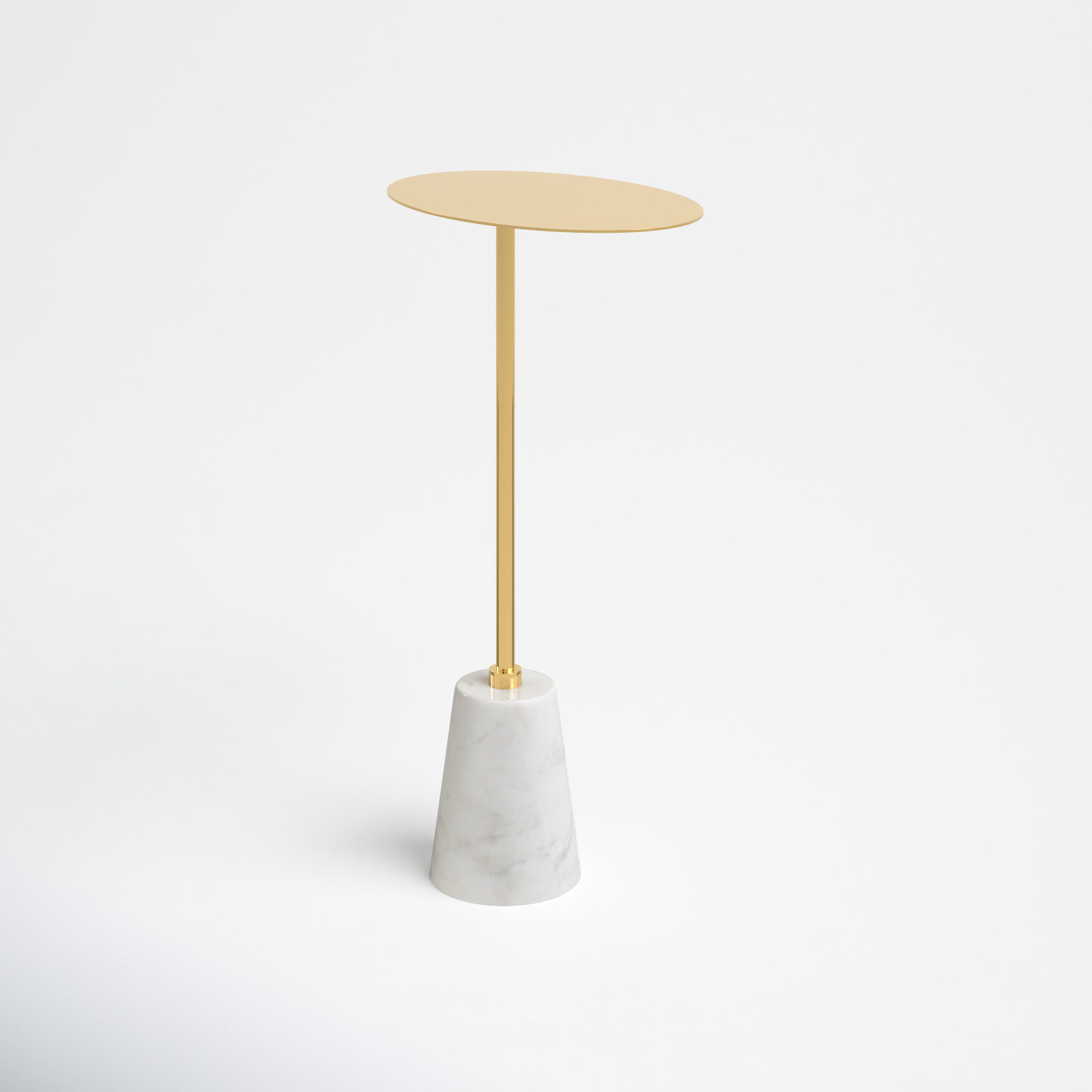Churchill 8" End Table, White, Gold