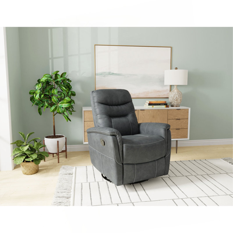 Gray Swivel Gliding Recliner, Gray