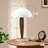 Glass Mushroom Tablelamp With Brown Marble Base