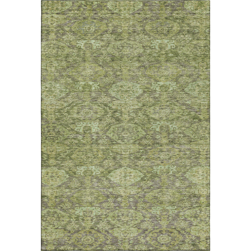 Premium Machine Washable Dahl AMF1084 Damask Rug, Rectangle 5' x 7'6"