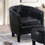 Fauteuil d'appoint noir et dossier de style, mousse de soutien, pieds en plastique, facile à intégrer dans un ressort en S contemporain rembourré, sangle, quincaillerie, parfait pour lire dans le coin de la chambre à coucher