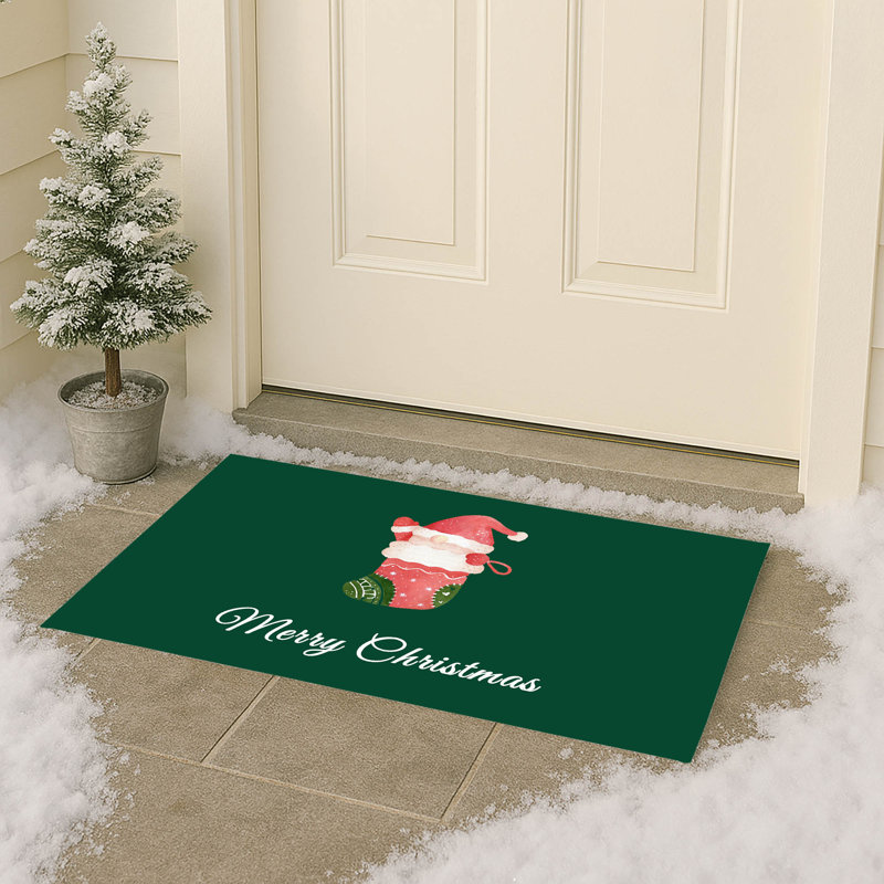 Paillasson Merry Christmas, L 17 po x L 24 po, Evergreen