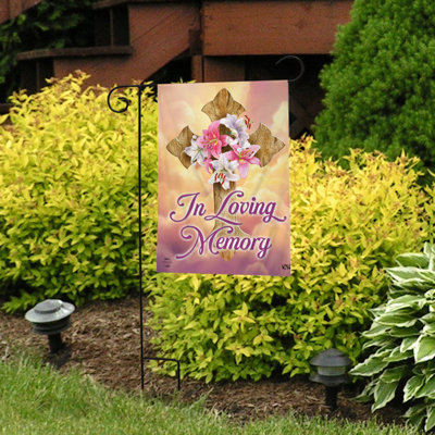 Drapeau de jardin «In Love Memory Cross Berffement»