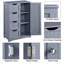 Wooden Bathroom Storage Cabinet With 4 Drawers & Cupboard, Gray-157620404