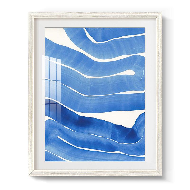 Blue Wiggles II - impression encadrée, H 28,5 po x l 20,5 po, Blanc